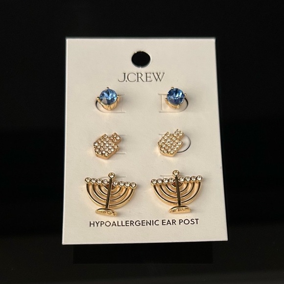 NWT J. Crew Hanukkah Stud Earrings set-of-three - Picture 15 of 16